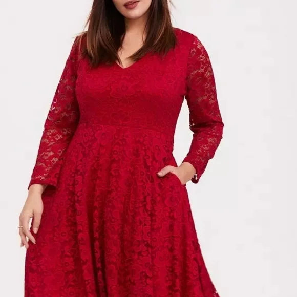 Torrid Mini Lace Skater Dress - Picture 2 of 5